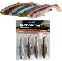 Силиконовая приманка Savage Gear 3D River Roach Clear Water Mix 12cm 17gr/ 4 штуки
