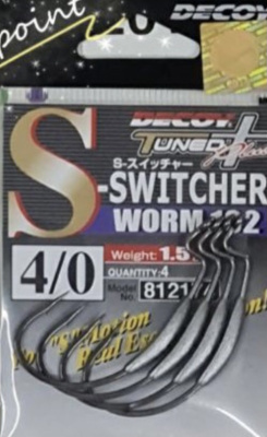 Крючок офсетный DECOY WORM102 S-SWITCHER 4/0 1.5gr 4шт