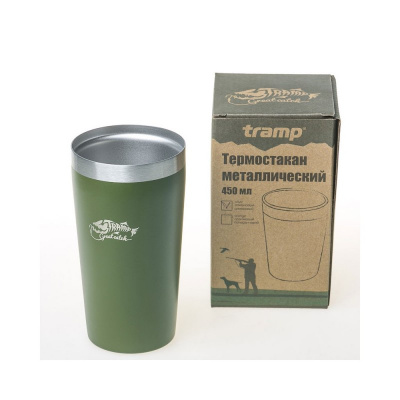 Термостакан металлический Tramp 450 мл зелёный