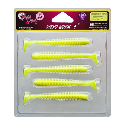 Силиконовая приманка Crazy Fish Vibro Worm 4" 75-100-6-6