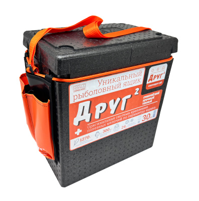 Рыболовный ящик-поплавок Camping World "Друг-2" 30л цвет чёрный (в комплекте резинка и карман для полезных мелочей и самоспасатель Друг)