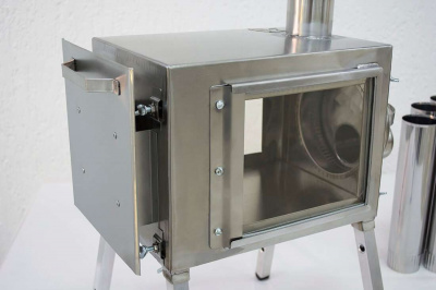 Печь Берег для палатки "Камин" Малая New (труба - 65мм)