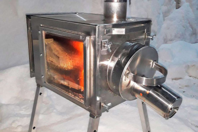 Печь Берег для палатки "Камин" Малая New (труба - 65мм)