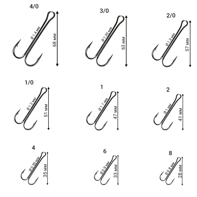 Двойной крючок CF Long Tail Double Hook №2/0 3шт