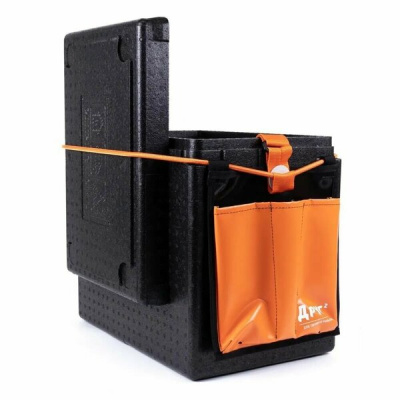 Рыболовный ящик-поплавок Camping World "Друг-2" 25л цвет чёрный (в комплекте резинка и карман для полезных мелочей и самоспасатель Друг) 