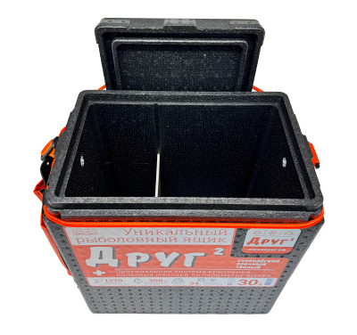 Рыболовный ящик-поплавок Camping World "Друг-2" 30л цвет чёрный (в комплекте резинка и карман для полезных мелочей и самоспасатель Друг)