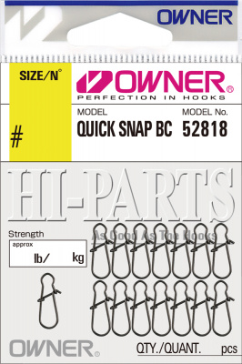 Застёжка силовая Owner Quick Snap BC №1 10.9кг/15шт