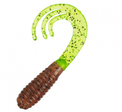 Bass Pro Shop Triple Ripple Grub 4” Pmkin/Chart pep