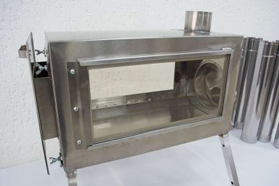 Печь Берег для палатки "Камин" Большая New (труба - 80мм)