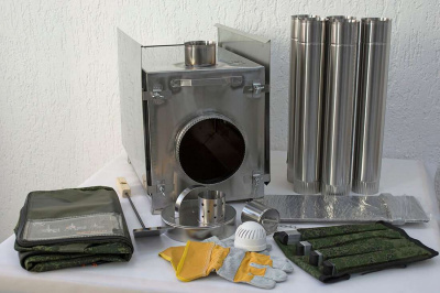 Печь Берег для палатки "Камин" Большая New (труба - 80мм)