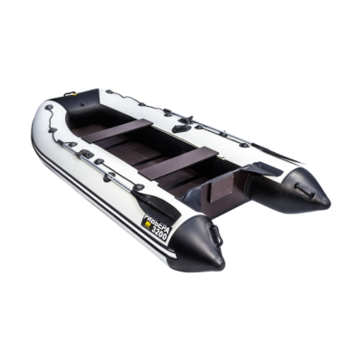Лодка ПВХ Ривьера Компакт 3200 С "Касатка" светло-серый/черный