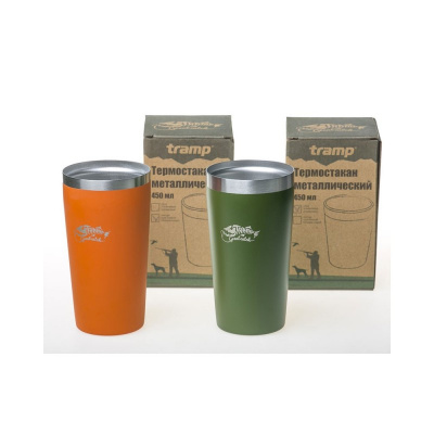 Термостакан металлический Tramp 450 мл зелёный