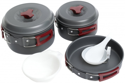 Набор посуды туристической Tramp на 2-3 персоны из анодированного алюминия TRC-024