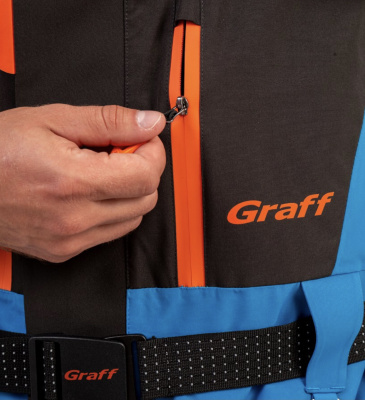 Костюм рыболовный Graff (поплавок -15°С) (215ОВ-3 черно-голубой) размер M (176-182)