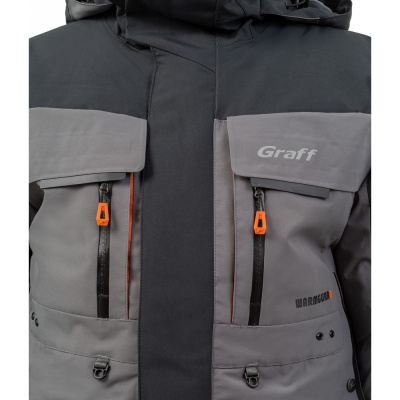 Костюм рыболовный Graff зимний -50°С (218ОВ черно-серый) размер S (170-176)