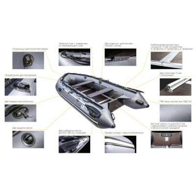 Лодка ПВХ Apache 3700 СК графит