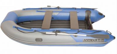 Лодка моторная килевая Лоцман М-330 НД НД Премиум (серо-синий)