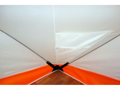 Зимняя палатка Призма (1-сл) Композит 185*185 (бело-оранжевый)