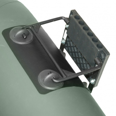 Лодка гребная под мотор Лоцман Профи С-240 МПРС зелёный (реечная слань, приставка под мотор)