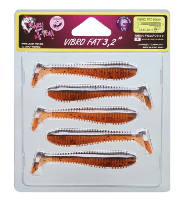 Силиконовая приманка Crazy Fish Vibro Fat 3.2" 73-80-8d-6
