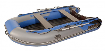 Лодка моторная килевая Лоцман М-350 НД НД Премиум (серо-синий)