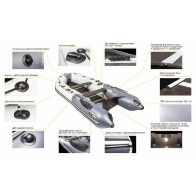Лодка ПВХ Ривьера Компакт 3200 СК "Касатка" зеленый/черный