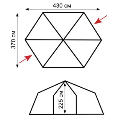 Палатка-Шатер TRAMP LITE Mosquito Green 4.3х3.7х2.25 м (V2) + Съемный пол из терпаулинга
