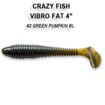 Силиконовая приманка Crazy Fish Vibro Fat 4" 14-100-42-6