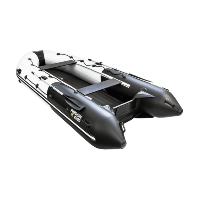 Лодка ПВХ Ривьера 4000 НДНД "Комби" светло-серый/черный