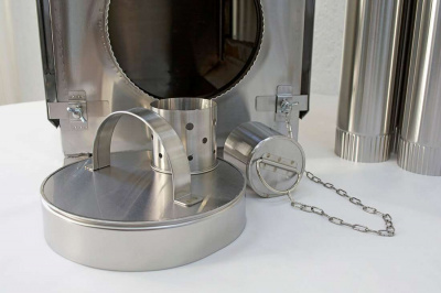 Печь Берег для палатки "Камин" Средняя New (труба - 80мм)