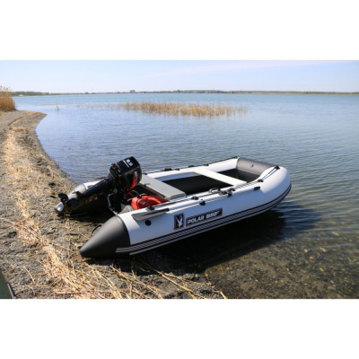 Лодка Polar Bird 340M Merlin НДНД Стеклокомпозит (чёрно-белый) модель 2025 г + рым/ролик