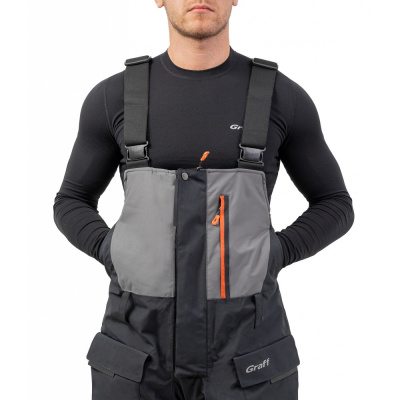 Костюм рыболовный Graff зимний -50°С (218ОВ черно-серый) размер XXL (176-182)