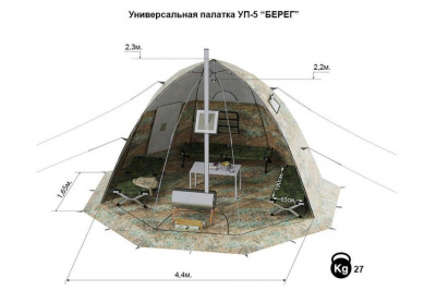 Универсальная палатка Берег УП-4 (440х440/220 см)