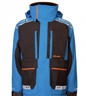 Костюм рыболовный Graff (поплавок -15°С) (215ОВ-3 черно-голубой) размер XXXL (182-188)